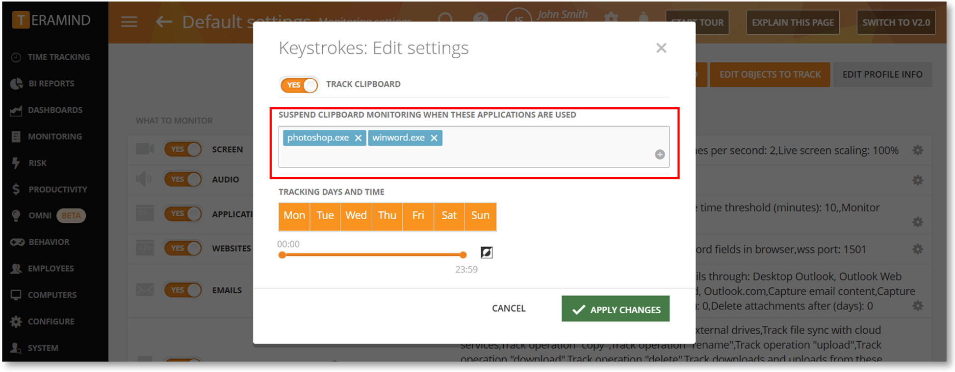 More Control Over Privacy: Clipboard Monitoring Exclusions