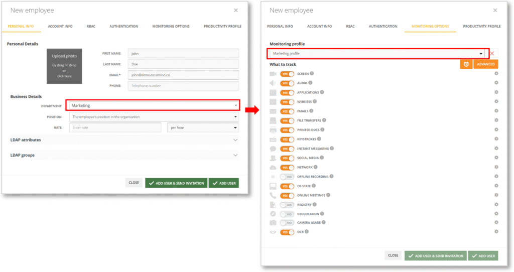 Improved Monitoring Profile Assignment